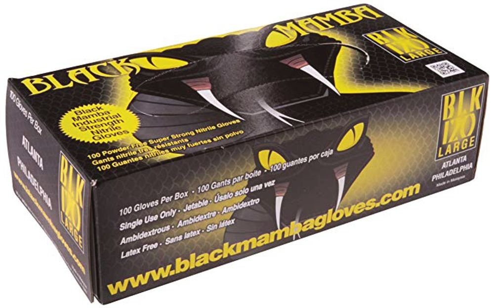Black Mamba Gloves Box Of 100 Large (NITRILE)