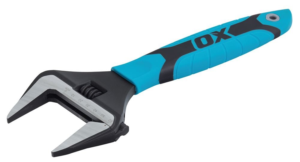 Ox Pro 12" Adjustable Wrench Extra Wide Jaw