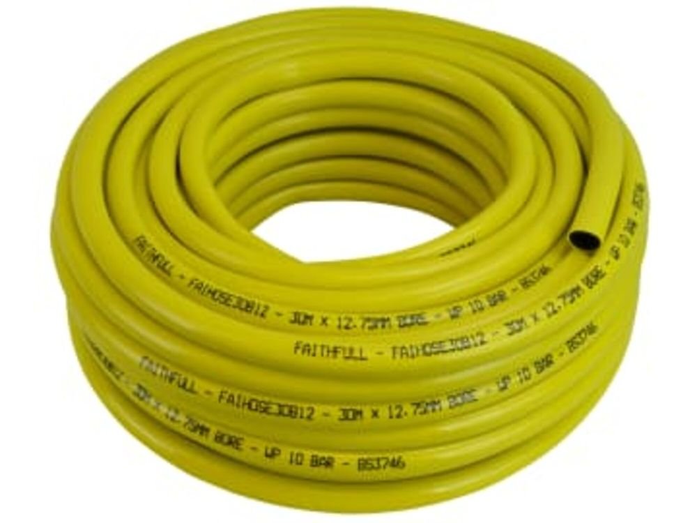 Yellow Builders Reinforced Hose 30m Coil 1/2"