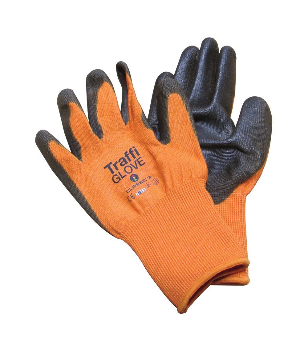 Gloves Traffi Orange / Black Size 10 (PAIR)